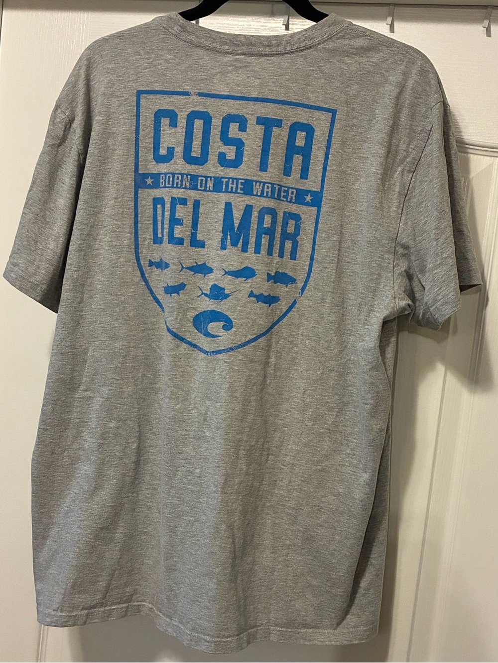 Bright Blue Costa Del Mar Species Shield Graphic ShortSleeve Gray Adult XL Tee